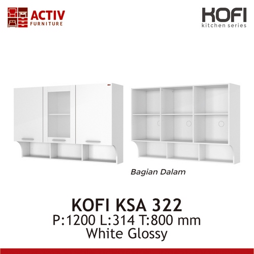 LEMARI DAPUR ATAS- KOFI KSA 322 WHITE GLOSSY