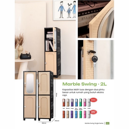 Lemari Apollystar MS-2L Marble Swing Kacakunci